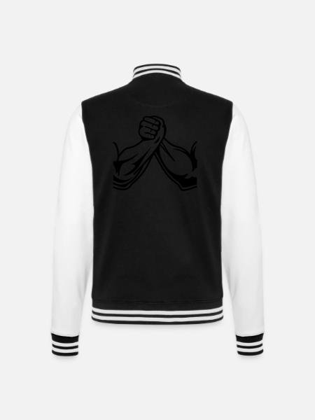 Armwrestling arms 01 - College Sweat Jacket - black/white