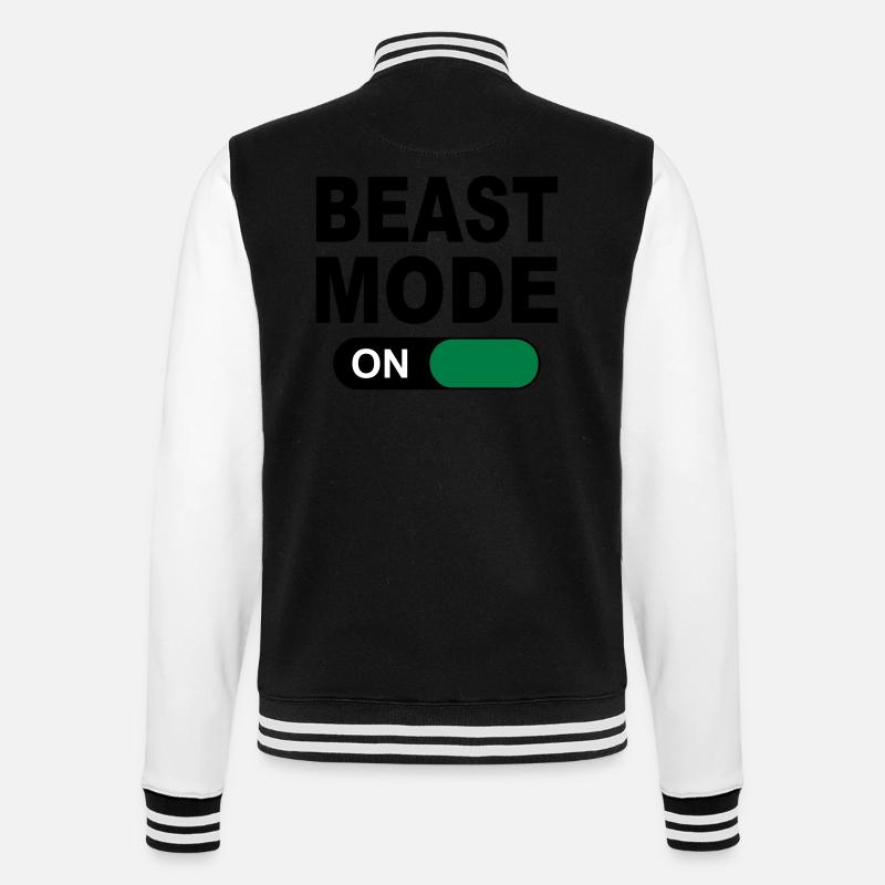 BEAST MODE ON - College Sweat Jacket - black/white