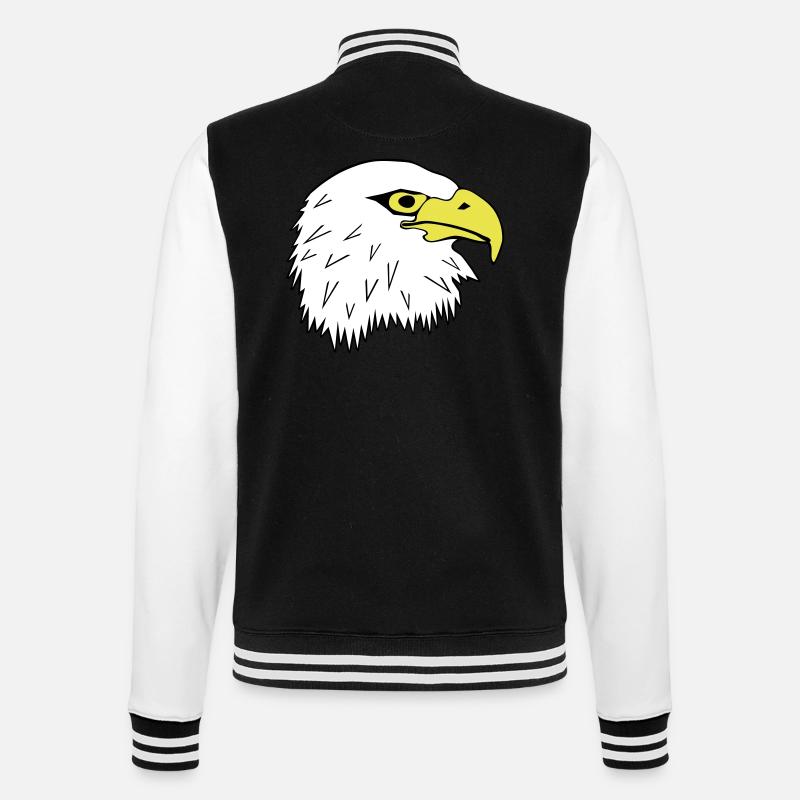 Weißkopfseeadler Adler eagl Kopf Motiv - College-Sweatjacke - Schwarz/Weiß