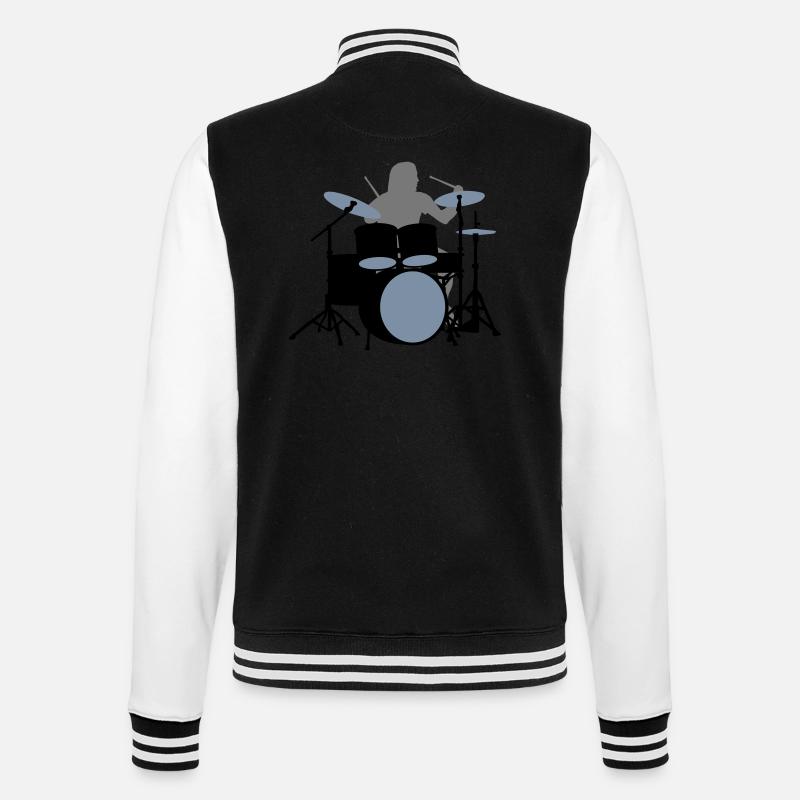 drummer_3c - College-Sweatjacke - Schwarz/Weiß