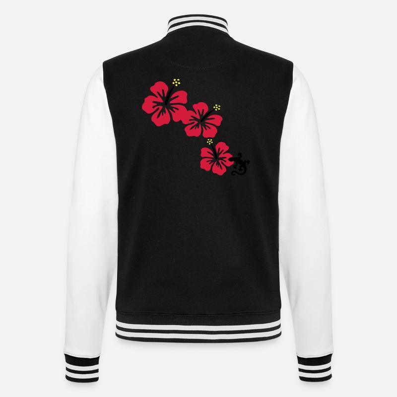 Hibiscus avec GECKO - Veste Teddy - noir/blanc