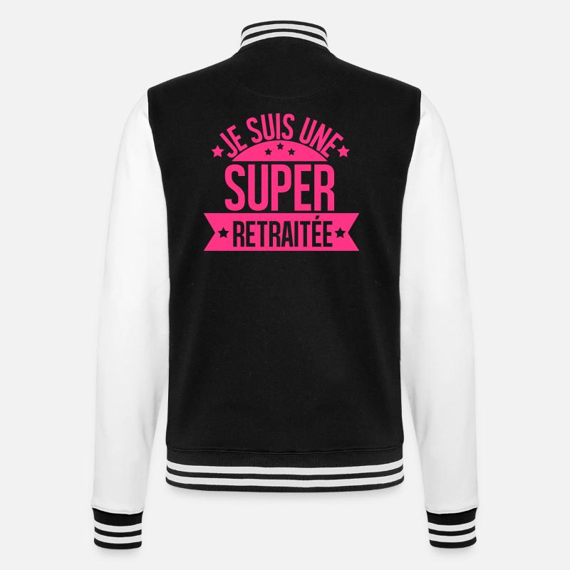 je suis une super retraitée - Veste Teddy - noir/blanc