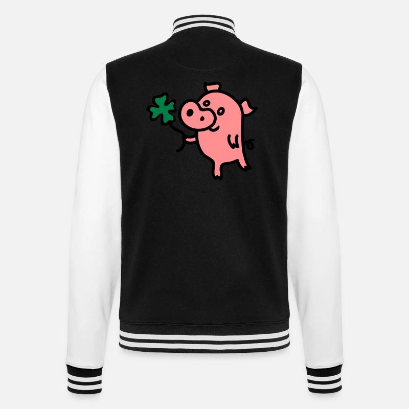 Cochon trèfle 3 - Veste Teddy - noir/blanc