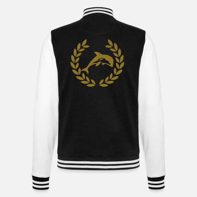 dolphin deluxe - College Sweat Jacket - black/white