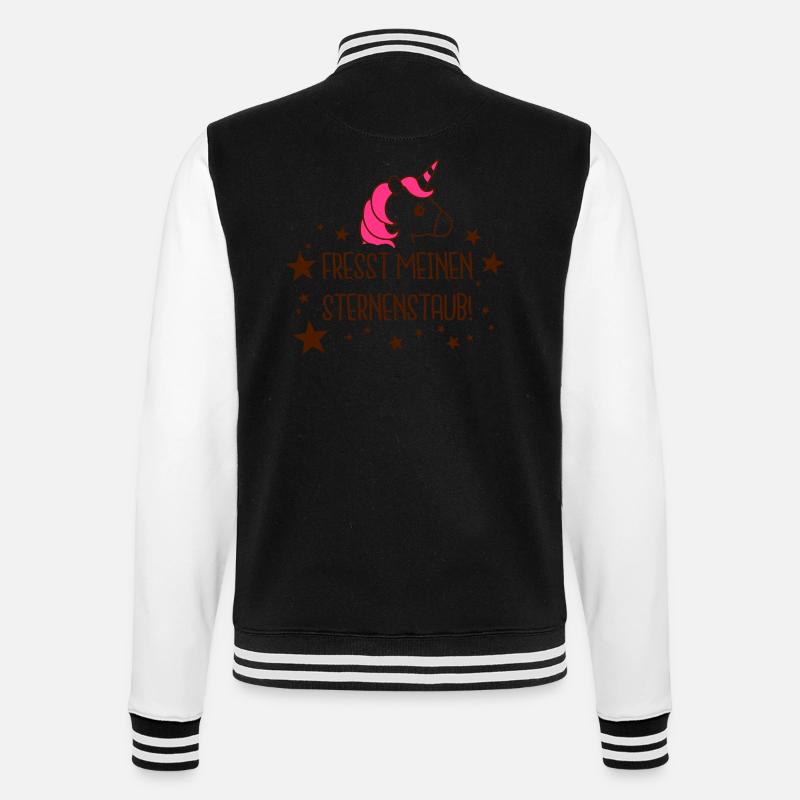 Sternenstaub - Einhorn - College-Sweatjacke - Schwarz/Weiß