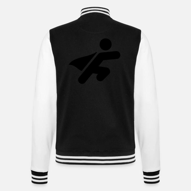 superheld_silhouette_f1 - Veste Teddy - noir/blanc