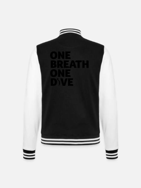One Breath One Dive IV Apnoetaucher Freediving - College-Sweatjacke - Schwarz/Weiß