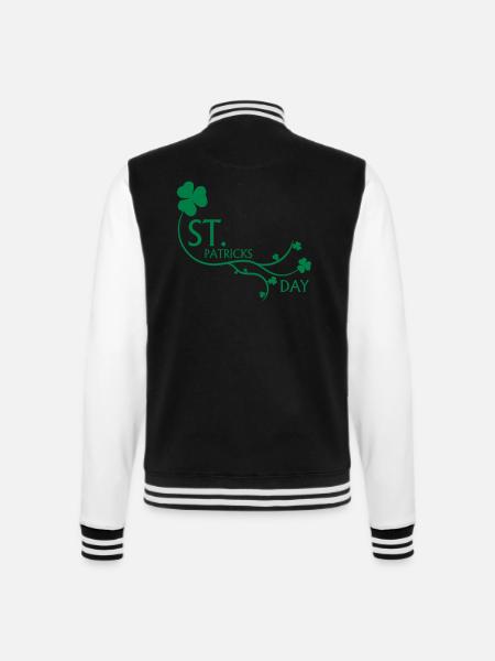 st.,patricks,day,irland,irish,bier,dublin,zylinder - College-Sweatjacke - Schwarz/Weiß
