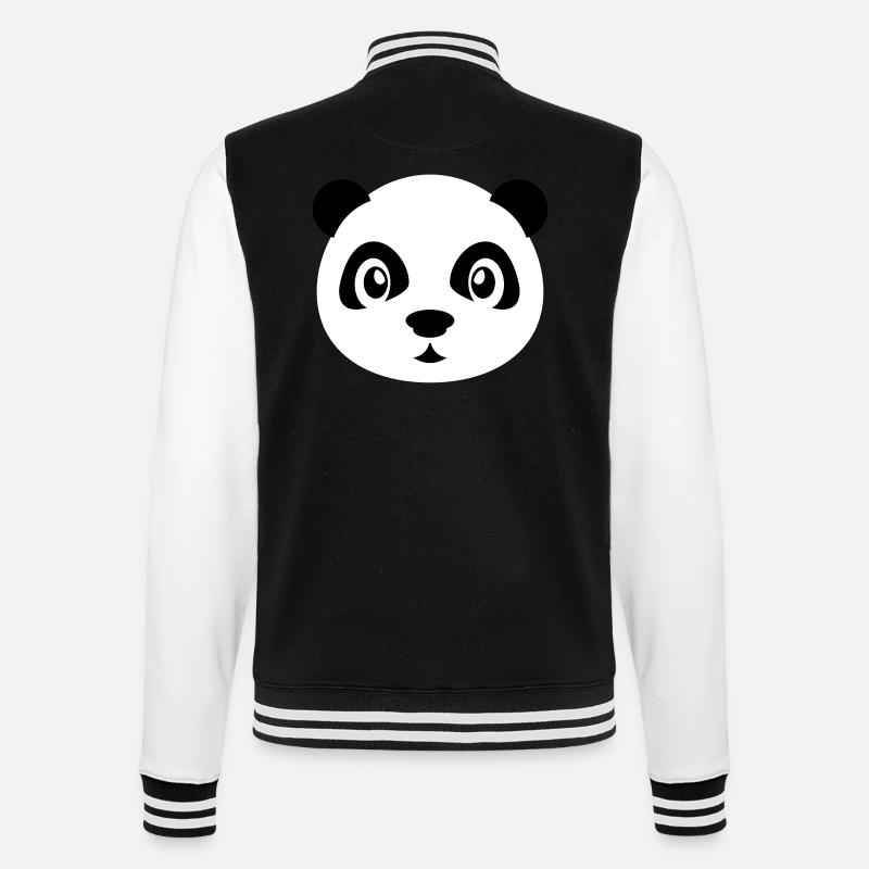 Cute panda with glasses - Nerd Panda Bär - Brille - College-Sweatjacke - Schwarz/Weiß