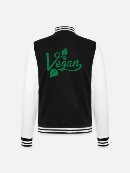 vegan - College Sweat Jacket - black/white