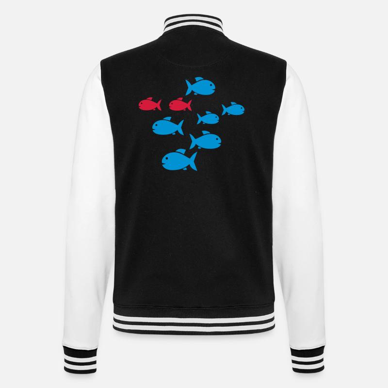 Poissons - Veste Teddy - noir/blanc