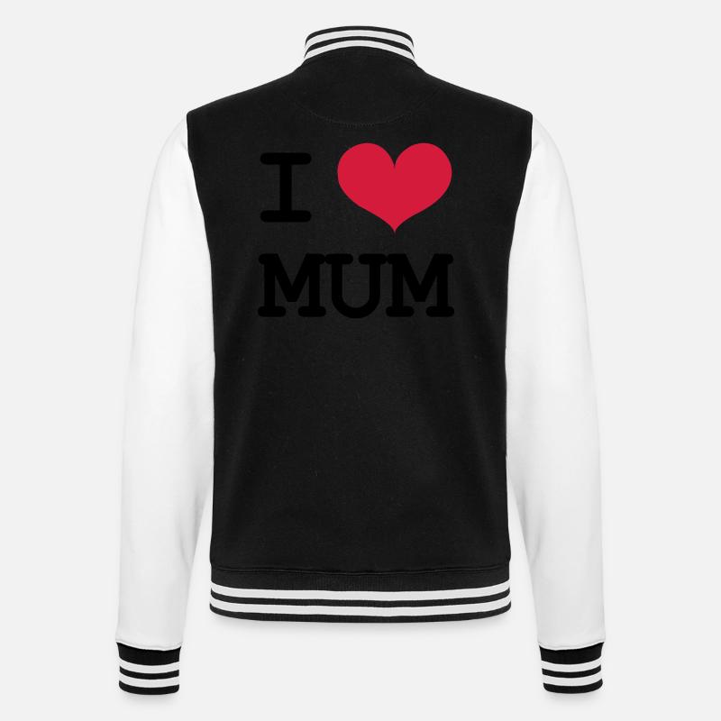 I Love Mum - College-Sweatjacke - Schwarz/Weiß