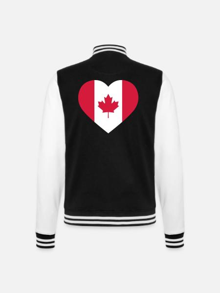 Canada Heart - College-Sweatjacke - Schwarz/Weiß