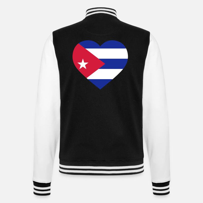 Cuba Heart - College Sweat Jacket - black/white