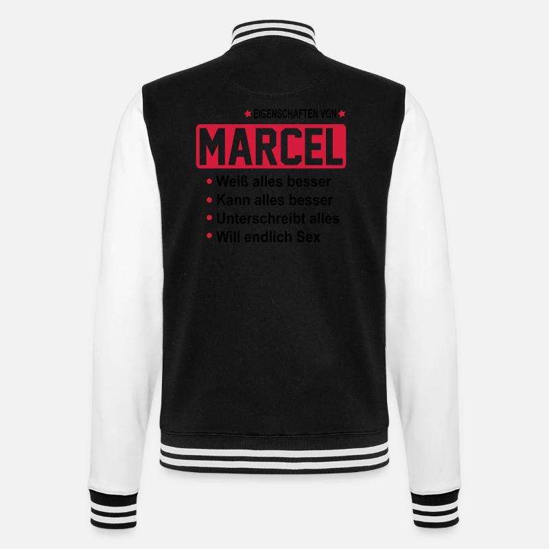 marcel - College-Sweatjacke - Schwarz/Weiß