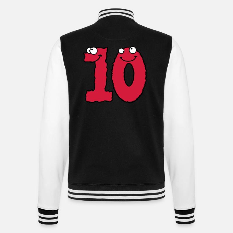 Funny 10 ten comic monsters - College Sweat Jacket - black/white