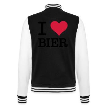 I Love Bier - College-Sweatjacke - Schwarz/Weiß - Hinten - Marisol (170cm)