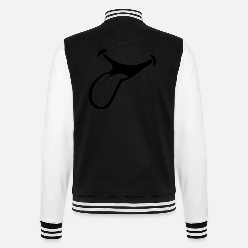 bâton de bouche langue - Veste Teddy - noir/blanc