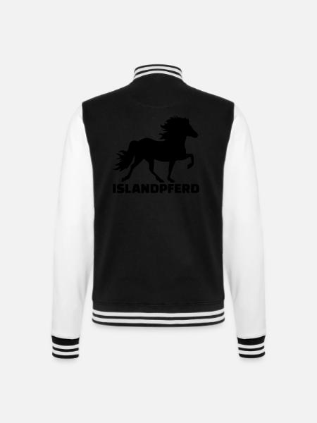 Islandpferd - College-Sweatjacke - Schwarz/Weiß
