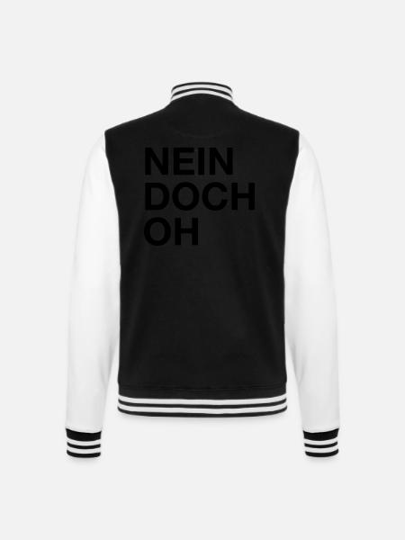 Nein. Doch. Oh! - College-Sweatjacke - Schwarz/Weiß