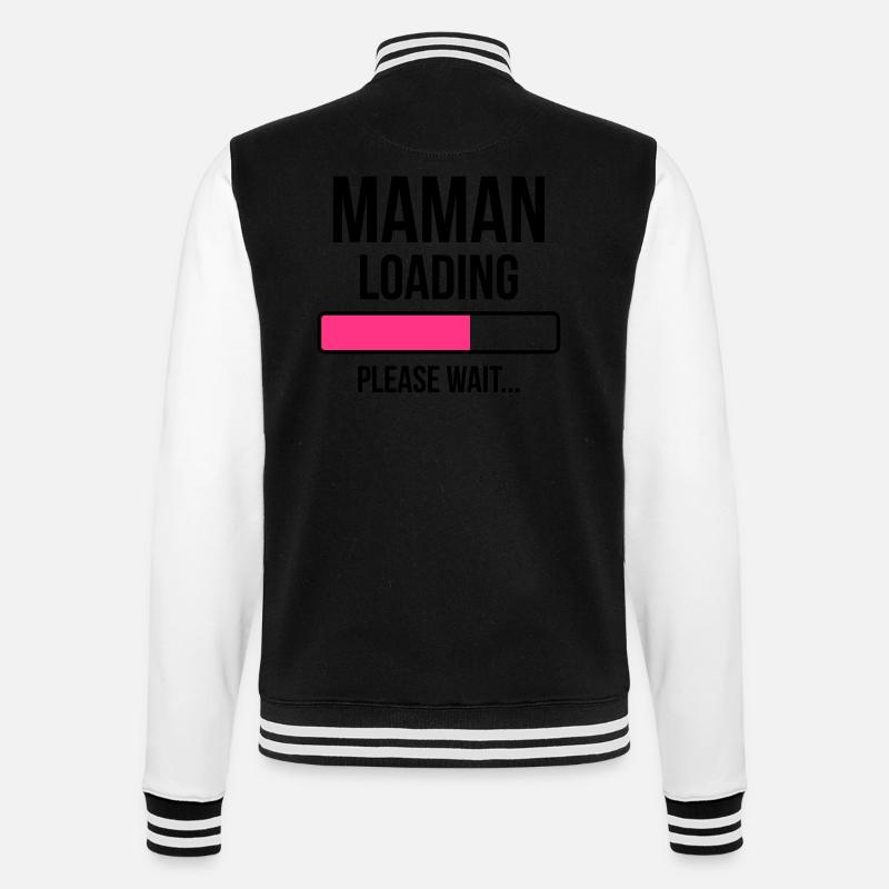 Maman loading Please Wait... - Veste Teddy - noir/blanc