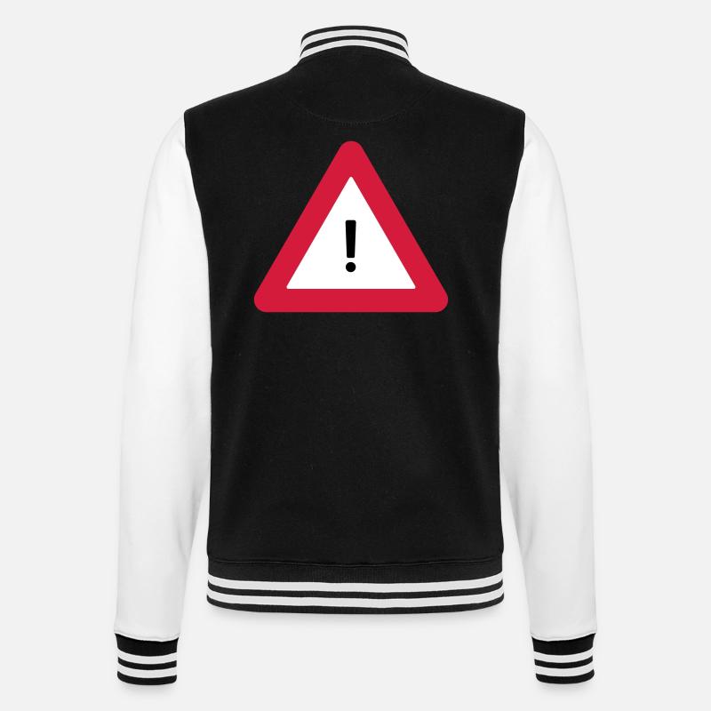 Warndreieck - College-Sweatjacke - Schwarz/Weiß
