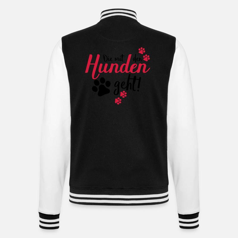 die mit den hunden geht - College-Sweatjacke - Schwarz/Weiß