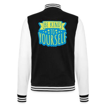 be kind to yourself - College Sweat Jacket - black/white - Back - Marisol (170cm)