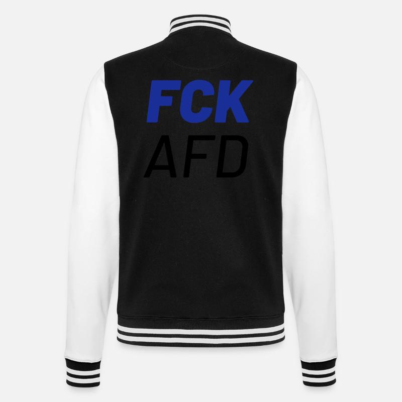 fck and - College-Sweatjacke - Schwarz/Weiß