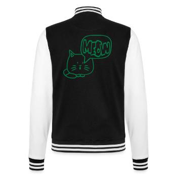 Süße Katze Comic Sprechblase Meow Miau Cartoon Fun - College-Sweatjacke - Schwarz/Weiß - Hinten - Marisol (170cm)