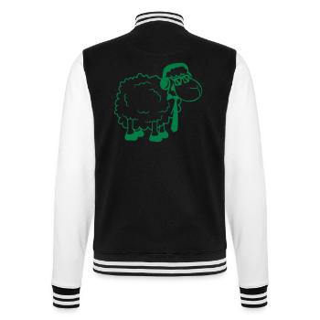 Schaf Sonnenbrille Krawatte Musik DJ Kopfhörer Fun - College-Sweatjacke - Schwarz/Weiß - Hinten - Marisol (170cm)