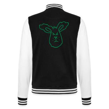 Hase wütend Böse Frech aggressiv hassen Frust Wut - College-Sweatjacke - Schwarz/Weiß - Hinten - Marisol (170cm)
