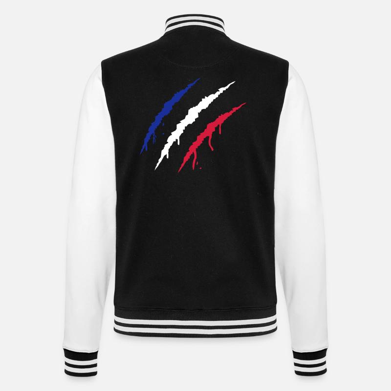 krallen frankreich - College-Sweatjacke - Schwarz/Weiß