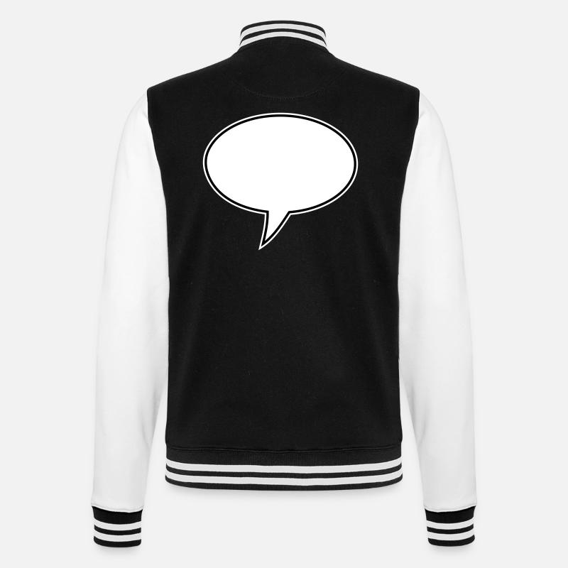 Sprechblase Design Links - College-Sweatjacke - Schwarz/Weiß