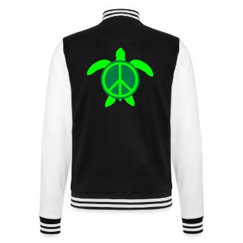 Water Turtle Peace Victory Peace Love Cute - College Sweat Jacket - black/white - Back - Marisol (170cm)