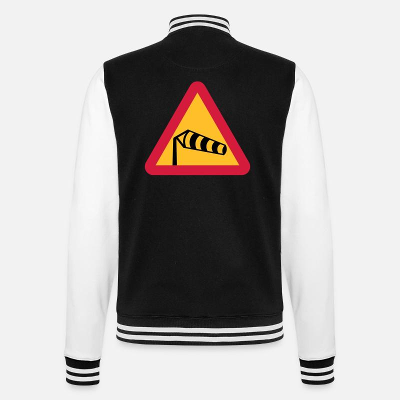 Wind Sock Symbol - College Sweat Jacket - black/white