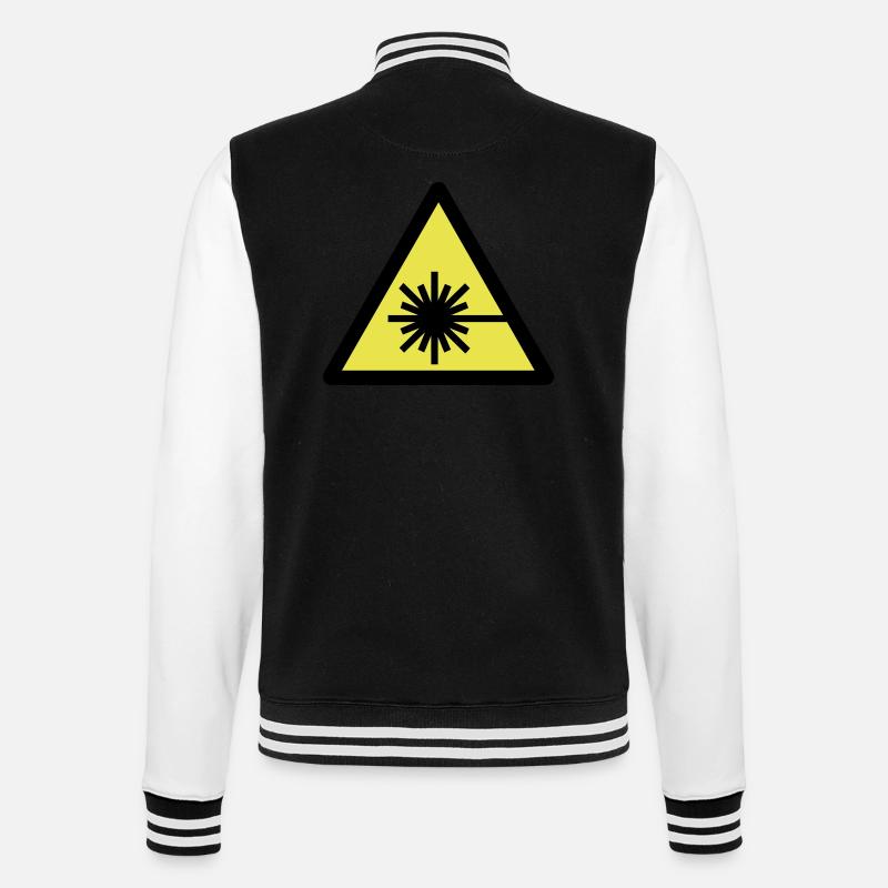 caution_laser_beam_2c - College Sweat Jacket - black/white