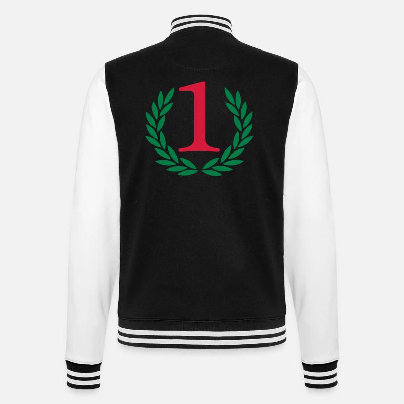 Sieger - Gewinner - College-Sweatjacke - Schwarz/Weiß