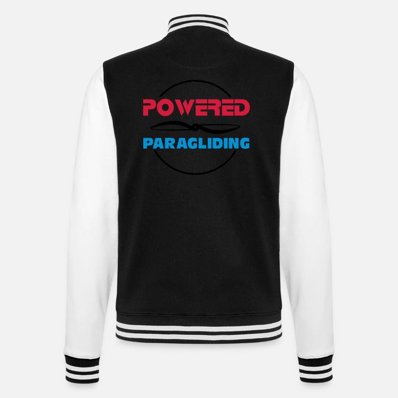 powered paragliding - College-Sweatjacke - Schwarz/Weiß