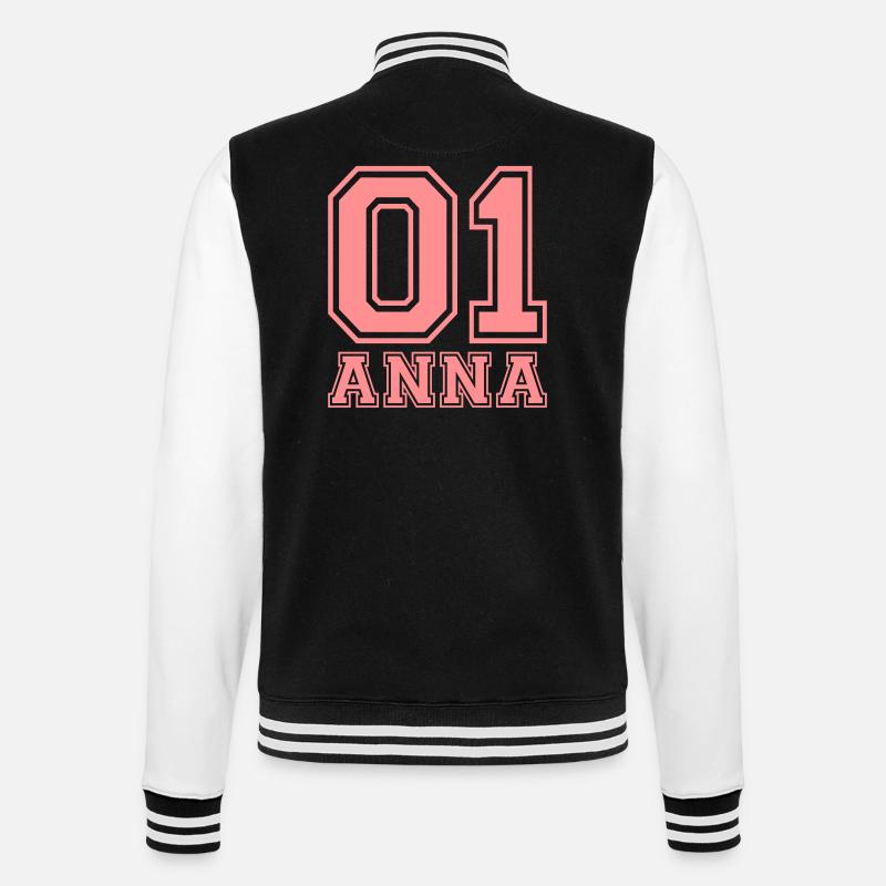 Ann - College Sweat Jacket - black/white