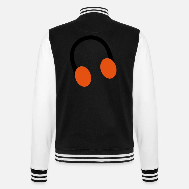 Retro-Over-Ear-Kopfhörer-Kopfhörer - College-Sweatjacke - Schwarz/Weiß