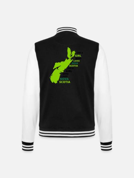 GOWILD - Just a girl who loves Nova Scotia - College-Sweatjacke - Schwarz/Weiß