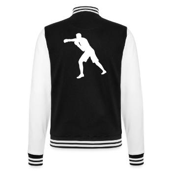 Boxer punch in white - College Sweat Jacket - black/white - Back - Marisol (170cm)