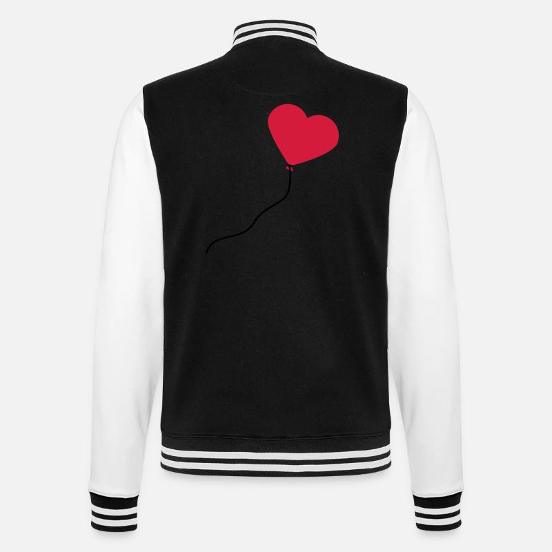 herzluftballon_2c - College-Sweatjacke - Schwarz/Weiß