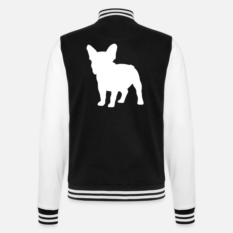 Frenchie - College-Sweatjacke - Schwarz/Weiß