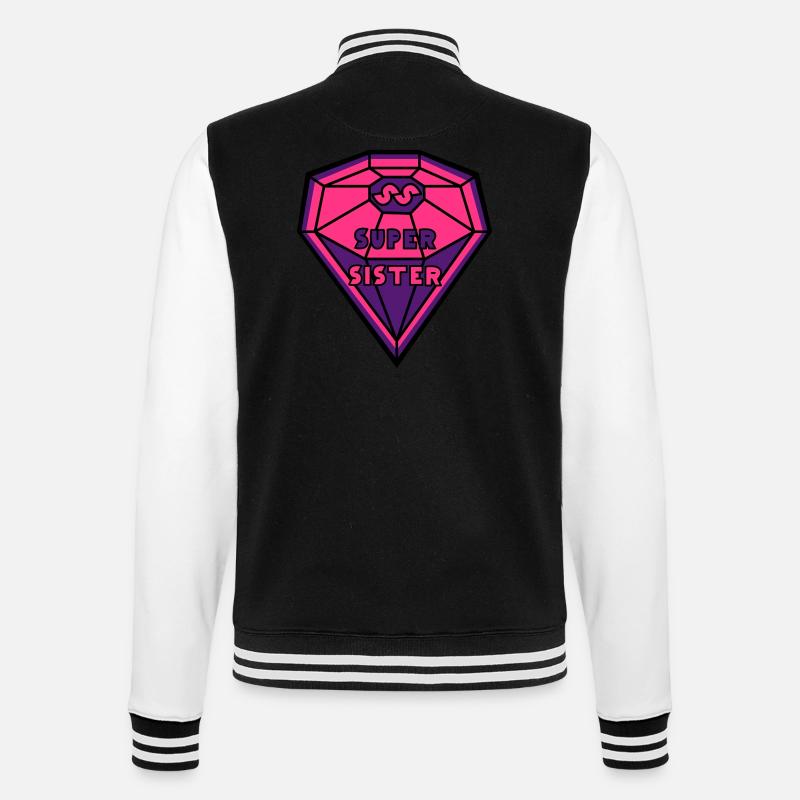 Superhero Schwester - College-Sweatjacke - Schwarz/Weiß