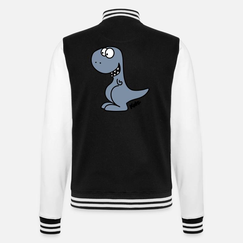 Dino (c) - College-Sweatjacke - Schwarz/Weiß