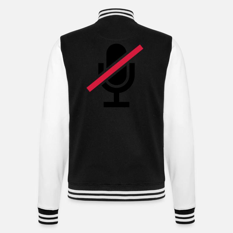 Mute Icon Mikrofon - College-Sweatjacke - Schwarz/Weiß
