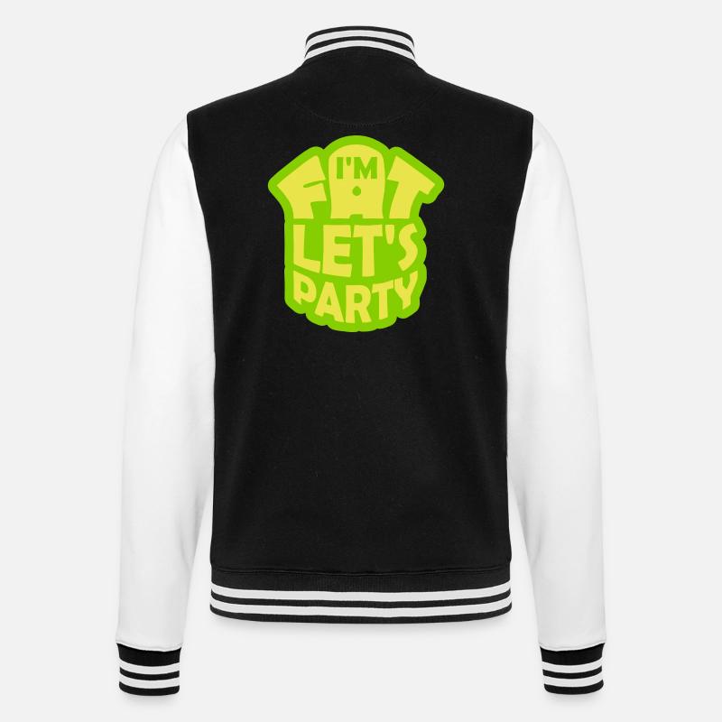at the fat lets party - College Sweat Jacket - black/white