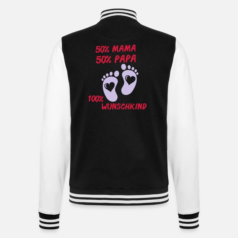 100 wunschkind 01 - College-Sweatjacke - Schwarz/Weiß